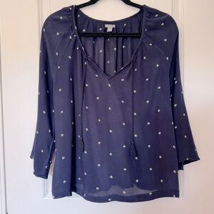 Aerie Navy Blue Geo Print Women's MediumTop